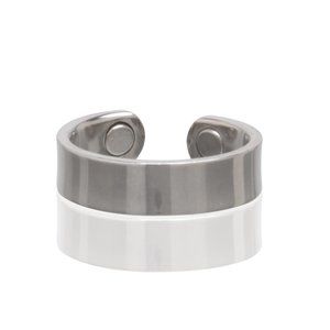 Magnetic Plain Smooth Silver Ring - Pain Therapy Energy Ring